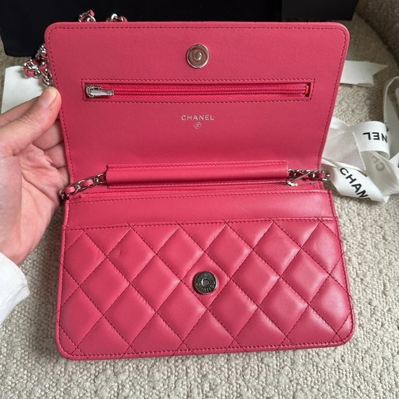 Chanel Barbie Pink Wallet on  Chain WOC - Picture 5 of 14